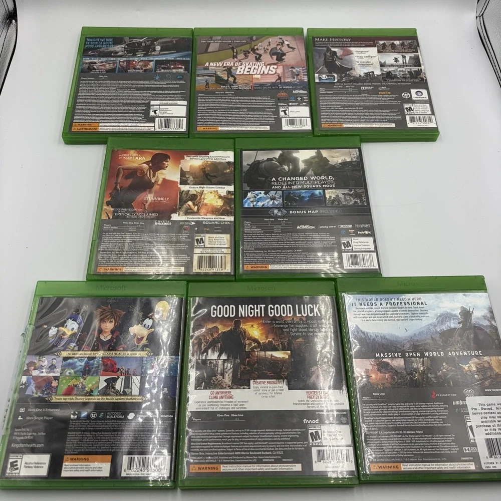 Microsoft Xbox One Video Games Lot of 8 Tested Mature Teen And Everyone Bundle